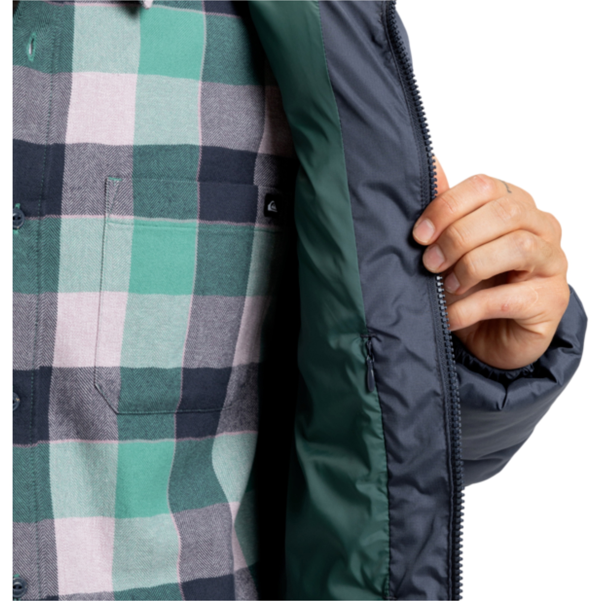 2025 Quiksilver Mens Cold Days Puffer Jacket EQYJK04173 - India Ink